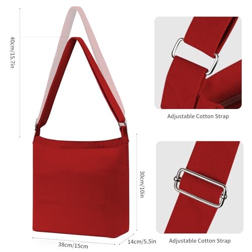 Image of Women's blank large Size Canvas Crossbody Tote Handbags Shoulder Bag Hobo Casual Tote Diy /gifts