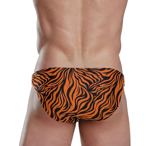 Tiger Stripe Swim Briefs for Men Swimsuit Bikini Swimwear S B04021503