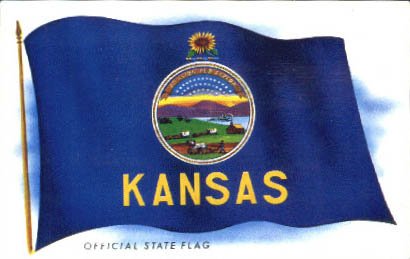 State Flag, Kansas, Postcard