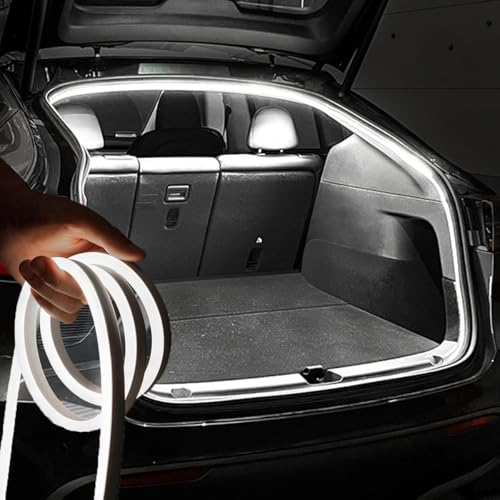 Kofferraum Lichtstreifen, 4m LED Kofferraum Streifen, Dynamic Flowing Car Trunk Light Strip, Kofferraumbeleuchtung Led, Automatischer Sensor Tail Box für Auto Kofferraum Dekoration(Mit Lauflichtefekt)