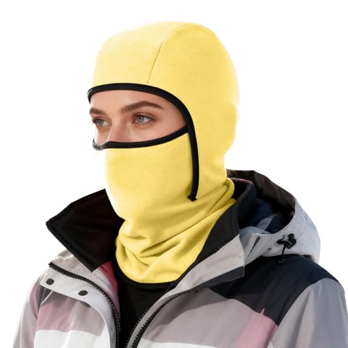 Generisch Esquí, resistente al viento, cara térmica de invierno para clima frío, esquí, motociclismo, trabajo al aire libre, amarillo, Talla única