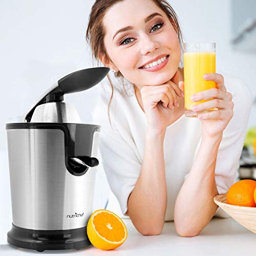 Stainless Steel Electric Juicer Machine - 160W Power Juice Press, Citrus Juicer & Squeezer Masticating Machine - Easy To Clean - Includes Handle & Cone For Maximum Juice Masticating & Extraction #TOP5