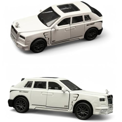 Image of SHAKTISM Rolls Royce Die-cast Model Car, 1:32 Scale, Pull Back Action, Opening Doors, for Boys, Girls & Collectors (White-Diecast Metal Car)