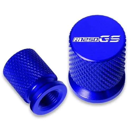 Capuchon de potence bleu pour valve de pneu moto BMW R1250GS en voyage