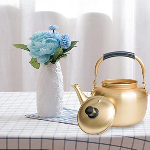 Yardwe Korean Tea Kettle Stovetop: Gold Aluminum Tea Kettle Rice Wine Water Kettle Camping Water Boiling Pot Teapot For Restaurant Home 6L #TOP7