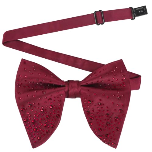 Image of Alizeal Velvet Pre-tied Adjustable Bow Tie for Men Oversize Formal Solid Tuxedo Bowtie