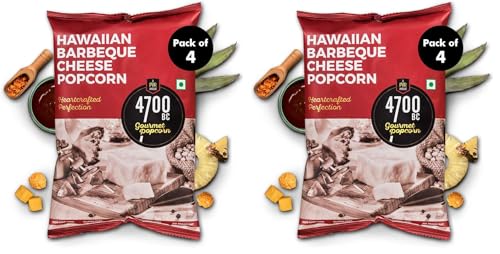 Image of 4700BC Gourmet Popcorn, Hawaiian BBQ Cheese, Pouch, 35g*4:140g (Pack of 8)