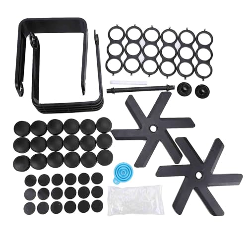 TIKATARER Organizer per Carosello in Vetro da 18 Barattoli, Scaffale Girevole a 360 Gradi con Etichette e Imbuto Pieghevole, Portaoggetti da Salvaspazio per Piano di Lavoro