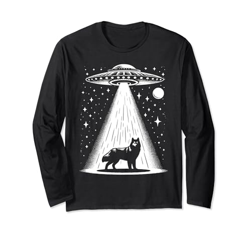 Alaskan Husky Mom Dad Dog - Funny Alien UFO Long Sleeve T-Shirt