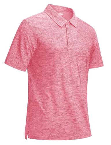Polo homme manche courte rose pour le golf en taille US M décontracté