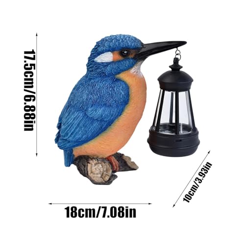 Lanterne Solaire oiseau statue déco pour patio et balcon fleuri