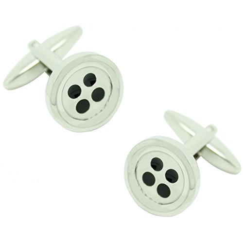 Gemelos botón cufflinks elegantes en acero pulido para camisas de alta sastrería 1