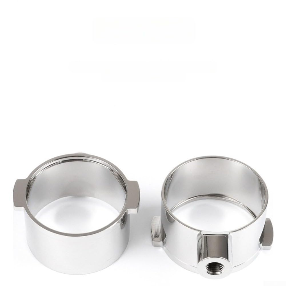 Filtr dolny ze stali nierdzewnej, 51 mm, do ekspresu do espresso, ze stali nierdzewnej 304, z podwójnym uchwytem, precyzyjny filtr do kremu, polerowany do powierzchni (Serves Two)