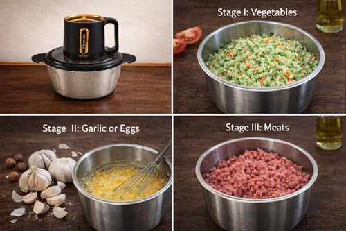 Image of Chef 400 Watts Electric Chopper for Kitchen, Twin Blade Technology, 3000 ml 'chop-n-store' plastic bowl with lid, Vegetable Chopper, Cutter, Chop, Mince, Dice, Whisk, Blend