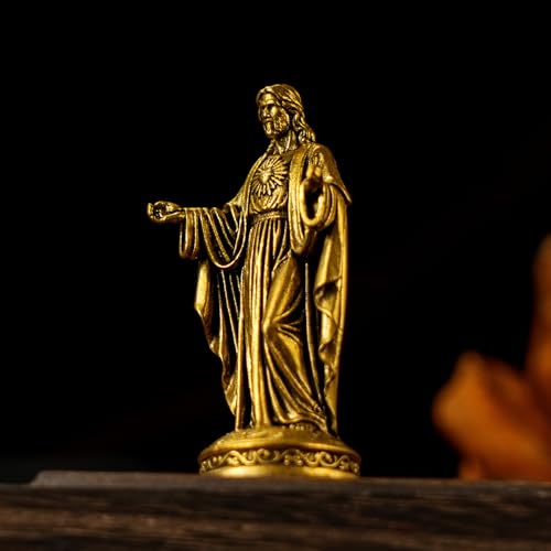 Figura de Jesús en latón sólido 100% decorativa religiosa miniatura 4