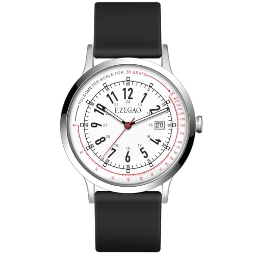 Montre d'infirmière étanche 50m natation heure militaire 12/24h lisible