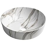 RONDEA Keramik-Waschtisch zum Aufsetzen Durch. 41cm, Bianco carrara