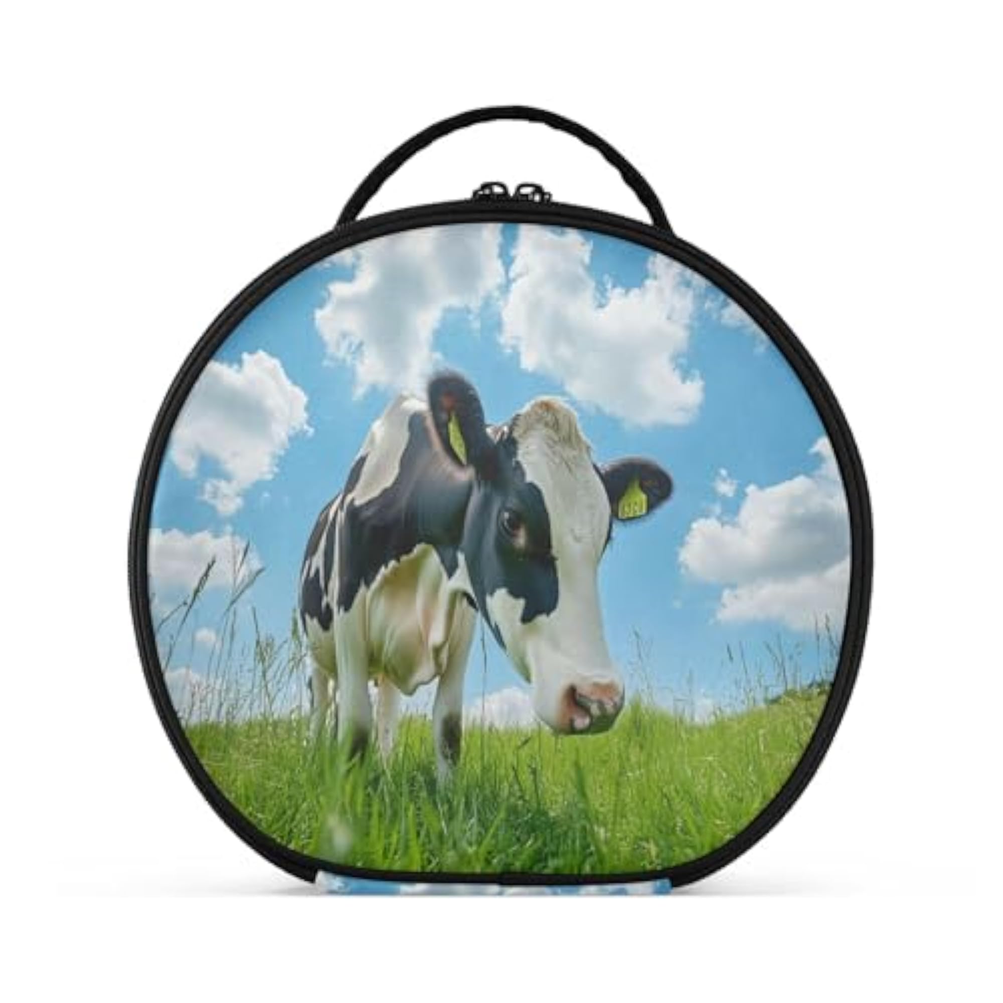 Cow Grazing on Grass Travel Makeup Case, Portable Organizer