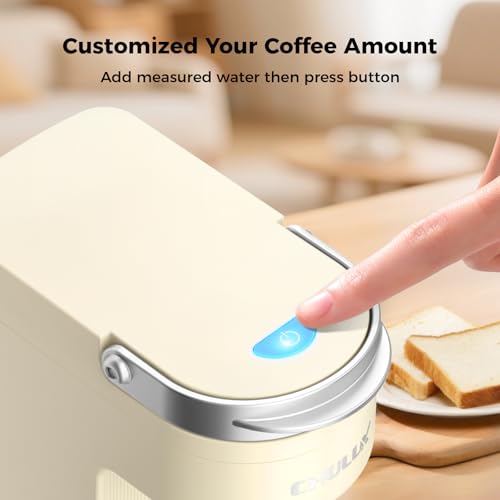Image of CHULUX Compact Single Cup Coffee Maker for K Cup Pod, Auto Shut-Off, Cream