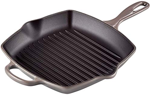 Le Creuset Enameled Cast Iron Signature Square Skillet Grill 1025 Oyster