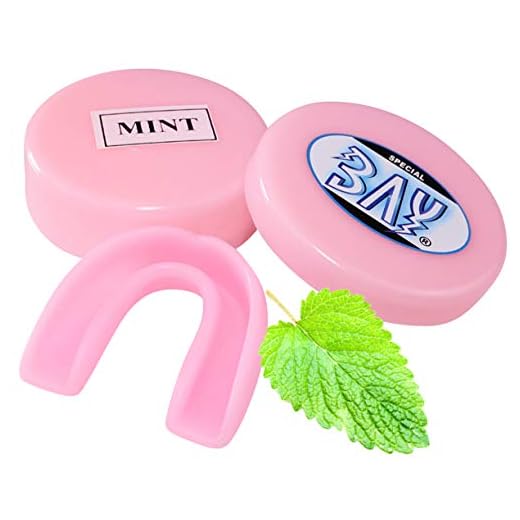 BAY MINZ AROMA ZAHNSCHUTZ, Farbe PINK ROSA für Erwachsene & Jugendliche, mit Hygiene BOX Dose, CE, Sport Mundschutz, Zahnschützer, Mundschützer, Senioren ab ca. -13 Jahre, Mint Pfefferminz Boxen Kampfsport Eishockey Handball Wasserbad Allround
