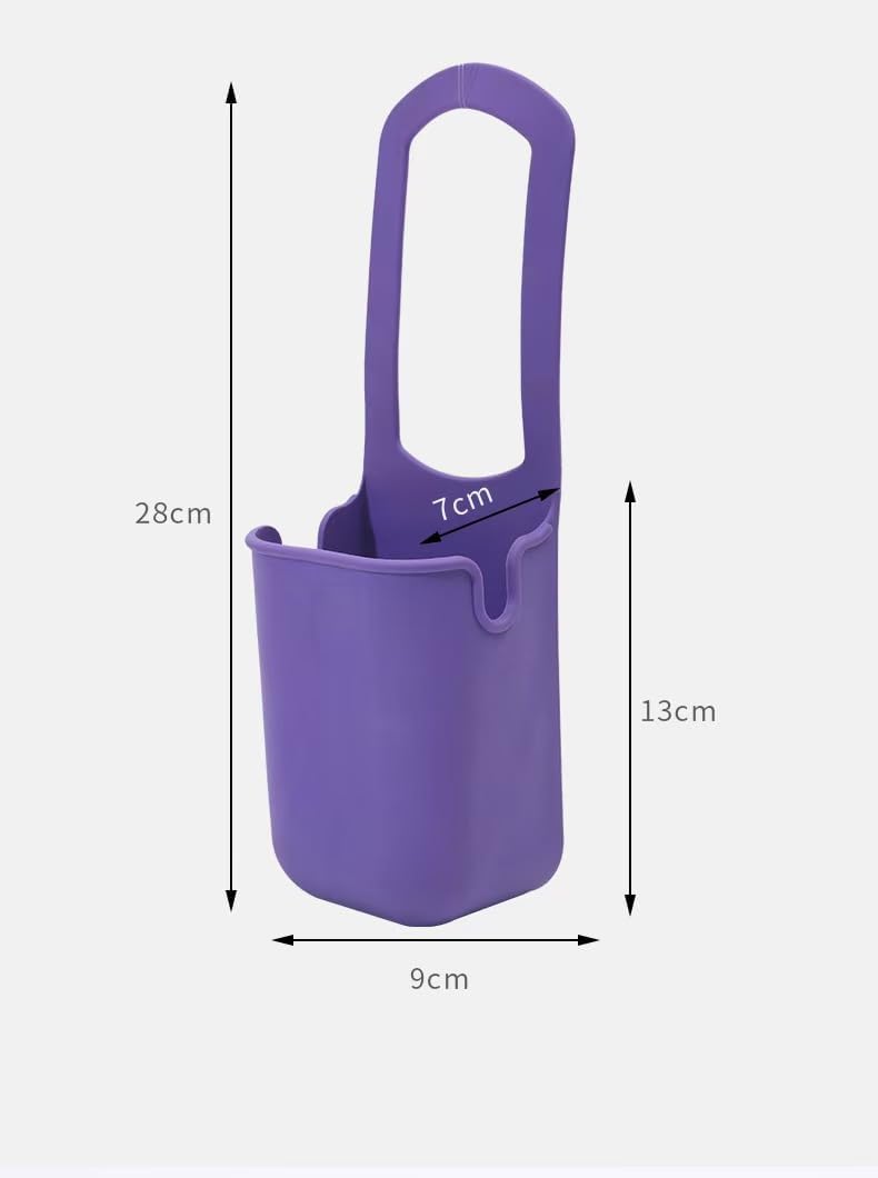 Bike Cup Holder Silicone Hanging Bag, Bicycle Water Bottle Holder for Handlebar and Rear Rack, Cute Cartoon Eyes Drink Storage Pouch for E-Bike, Scooter, Cycling Accessories, Green