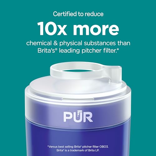 Image of PUR Plus Faucet Mount Replacement Filter, Genuine PUR Water Filter for Sink Faucet, 3-in-1 Mineral Filtration, Lead Reducing, 1-Year Value, Blue (RF99994), 4 Count (Pack of 3)