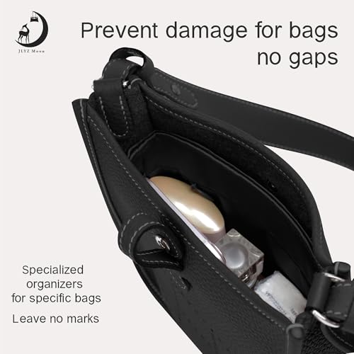 Image of Fits for Evelyne Bag Insert Organizer For Hermes(40,Black) | Premium Silk Material,Smooth Touch,Lightweight,zipper,protect from scratches & stains,multiple pockets,keychain,waterproof