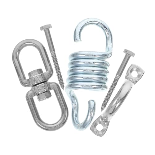 CAXUSD Kit Giratorio para Hamaca Ganchos para Columpio Kit para Colgar En El Porche Silla Colgante para Dormitorio Columpio para Exteriores Muelles Resistentes Acero Inoxidable 304