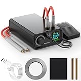 AWithZ 9000W Battery Spot Welder, Rotary Knob Operation 100 Gears Adjustable Foot Pedal Operated, 0.1-0.3mm Spot Welder with Dual Pulse Output, Portable Spot Welder for Making DIY Battery Packs (UK1)