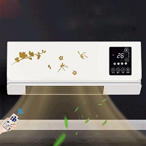 2000W Wall-Mounted Space Heater & Air Conditioner Fan - Waterproof Heating & Cooling for Room & Bathroom - Remote Control with Timer - Electric Heater (Color: Gold)
