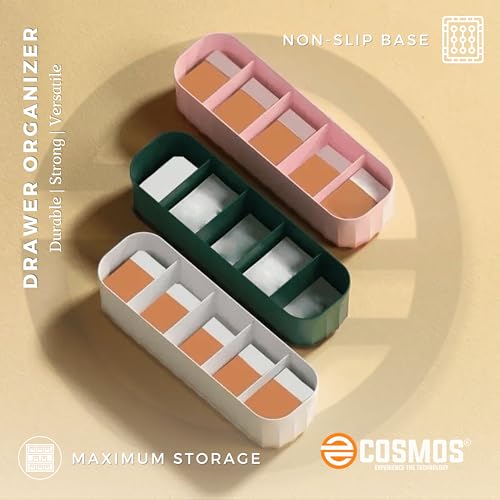 E-COSMOS Drawer Organizers for Undergarments, Socks, Bras, Ties, Scarves, Wardrobe Storage Box Kitchen Tools (Pack Of 4) 7 41QbOhc6u+L