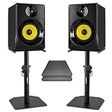 Experience clear, accurate studio sound with this active pair of Vonyx SMN50B studio monitors, ideal for home studios. With 140W peak power output, they deliver detailed audio focused on precision. These home studio monitor speakers feature a flat fr...
