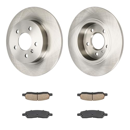 Image of KAX Rear Brake Kit, OE Brake Rotors and Ceramic Brake Pads | Fits Buick Lucerne 2006-2011, Cadillac DTS 2006-2011 4.6L, Automotive Replacement Brake Kit