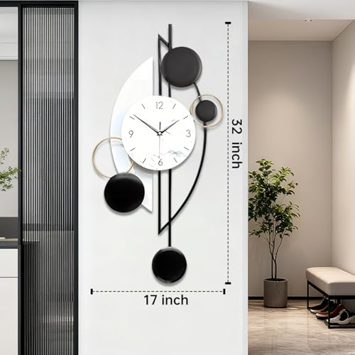 Horloge murale verticale COSLIFE design géométrique minimaliste et silencieuse - 6