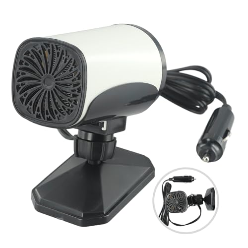 Homeponnew Ventilador portátil de 12 V con descongelador y antivaho de 150 W para limpiar el parabrisas - Plástico ABS, 1.para cable de 4 m, base giratoria de 360° para coches, campistas