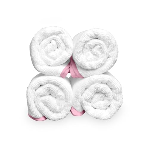 Image of Divine Casa Premium 500 GSM Cotton Hand Towel Set of 4 (60x40 cm) | White Hand Towels | Ultra Soft Absorbent Bathroom Towels