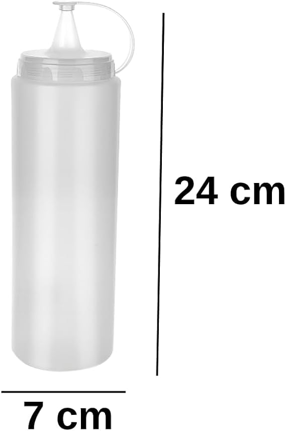 Sos Şişesi Sosluk Ketçap Mayonez Sızdırmaz Yağlık Sirkelik İnce Uçlu Plastik Şişe BPA FREE (Şeffaf, 700 ml)(2)