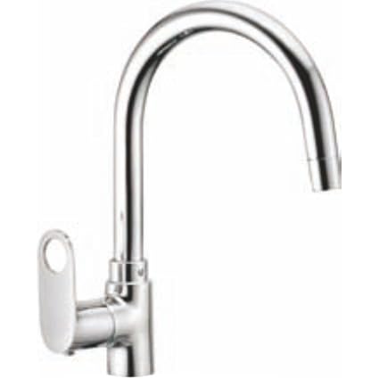 Sierra Luxury Series Zoro 100% Brass Swan Neck Tap with Revolving Spot with Flange in Mirror Chrome Finish Suitable for Wash Basins, Bathroom Etc