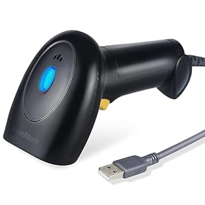 Handheld USB Barcode Scanner Wired 1D Bar Code Reader for Supermarket, Convenience Store, Warehouse