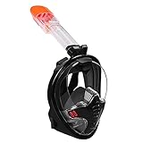 Wekity Diving Gear, Multifunctional Full Face Snorkel Set Fold Snorkeling Gear, 180 Degree Panoramic