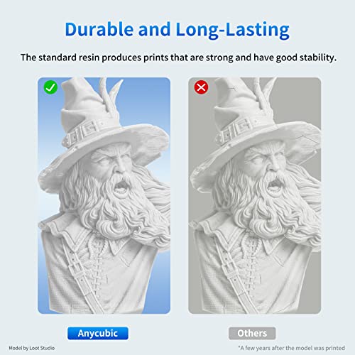 Anycubic 3D Printer Resin, 405Nm Sla Uv-Curing Resin, High Precision & Rapid Photopolymer For Lcd/Dlp/Sla 3D Printing (White, 500G) #TOP4