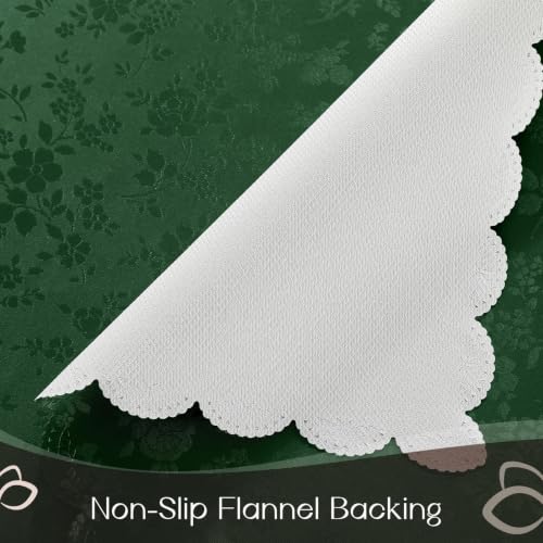 Image of Romanstile Waterproof Vinyl Tablecloth Rectangle, 60 x 84 Inch, Dark Green