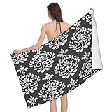 Taille : cette serviette de voyage à motif damassé a une grande taille horizontale de 130 x 80 cm, s'adapte parfaitement au corps et offre une excellente couverture.