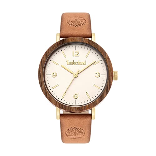 Timberland Femme Analogique Quartz Montre avec Bracelet en Cuir TBL15958MYGBN.07