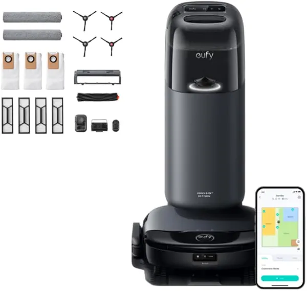 eufy S1 with All-in-One Station, HydroJet System with Roller Mop, Robot Vacuum and Mop Combo, Incredible Suction, Obstacle Avoidance + Official Accessory Kit