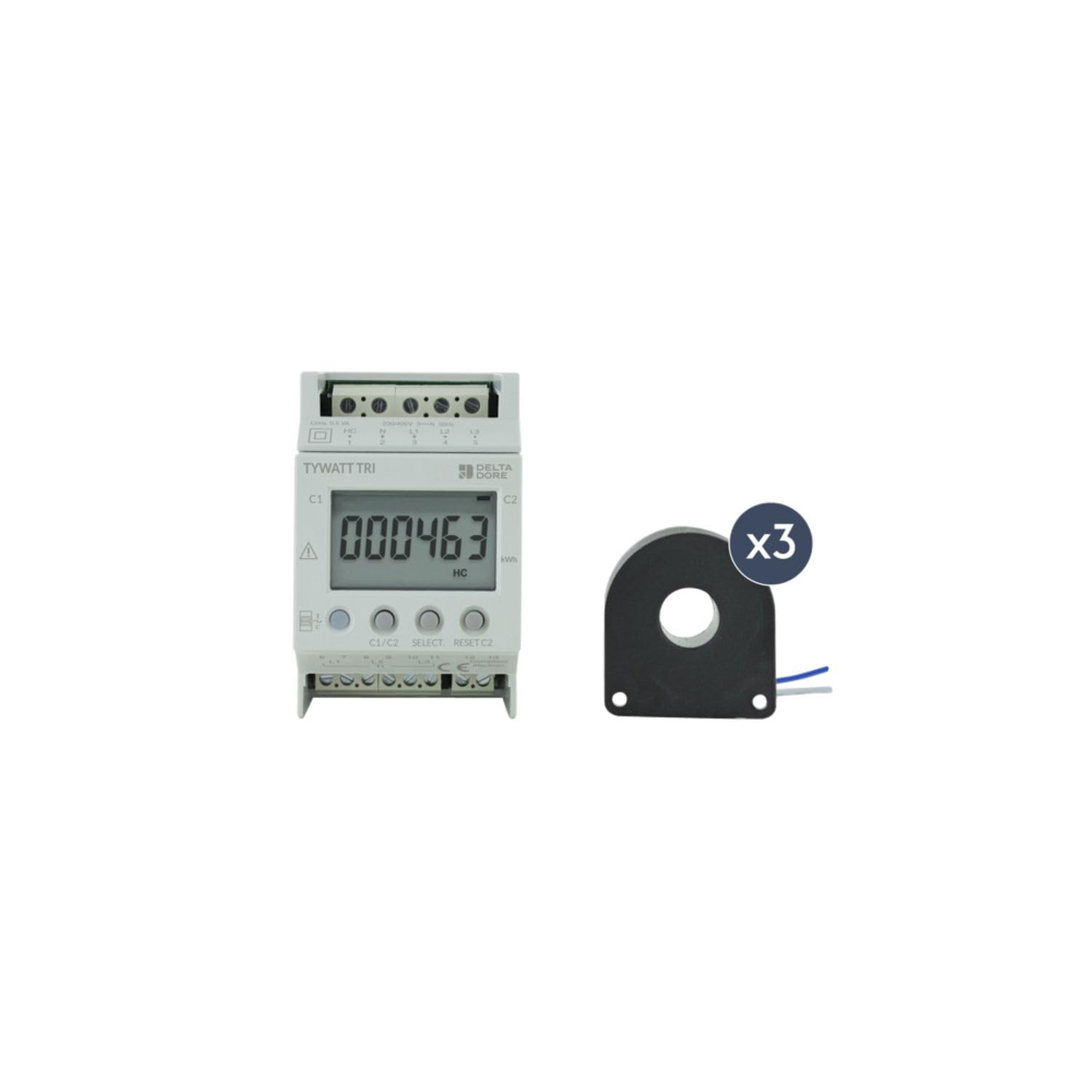 Sous compteur triphasé Delta Dore Tywatt Tri : fini les factures floues