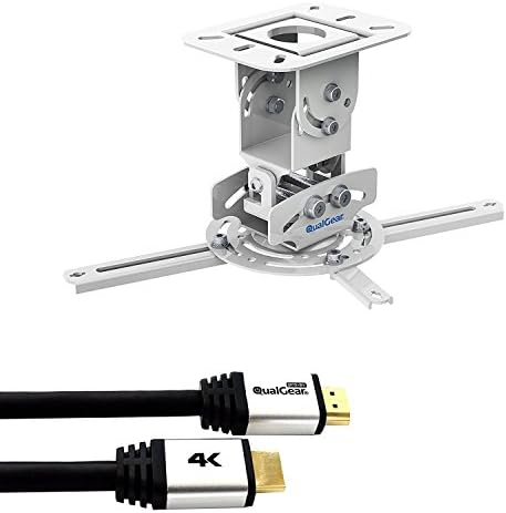 QualGear PRB-717-WHT-50ft Projector Ceiling Mount Bundle with HDMI Type A Male to Type A Male Cable, 50' Black image 5
