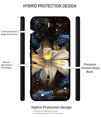 Image of Art Flower Design Premium 2D Printed Metal Back Case Cover for Vivo V29E 5G
