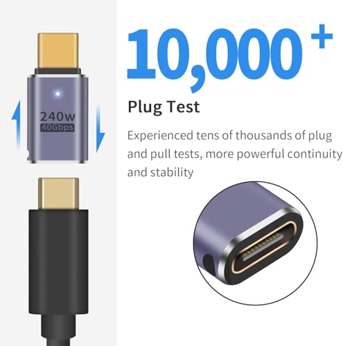 Image of ETZIN USB C Extender - 240W, 2Pack USB Type C Extension Adapter, 40Gbps Type C Male to Female Adapter USB C 3.2 PD 100W Type C Extender Support USB4 3 /4 Pack of 2